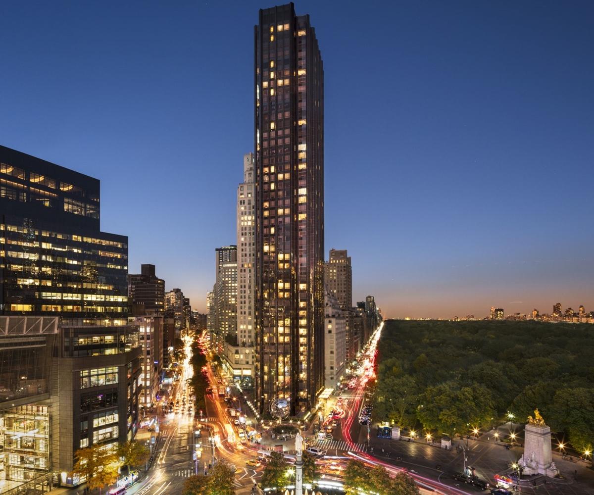 Trump International Ню Йорк Екстериор снимка The building at night